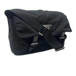 Prada Shoulder Bag Tessuto Black Nylon Flap